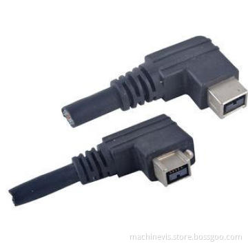 Black 9 Pin Right & Left Friction IEEE 1394 Firewire Cable